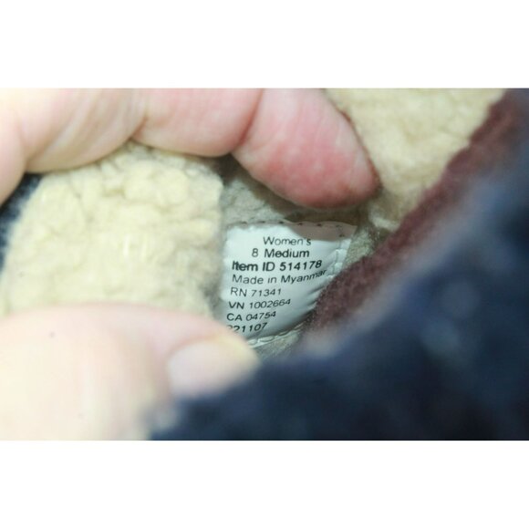 LL Bean Slipper Size 8 Cozy Comfort Slides Sherpa Fleece 514178 Navy Blue - Picture 8 of 9